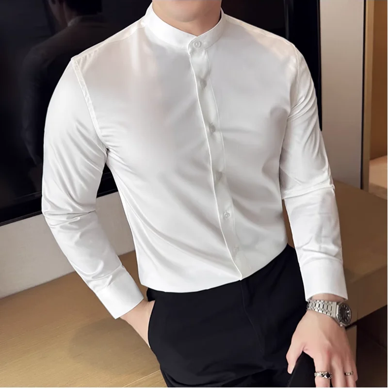 Chinese Style Stand Up Collar Shirt High Quality Men's Long Sleeve Solid Color Slim Casual Business Office Social Tuxedo Shirts
Chinese Style Stand Up Collar Shirt High Quality Men's Long Sleeve Solid Color Slim Casual Business Office Social Tuxedo Shirts