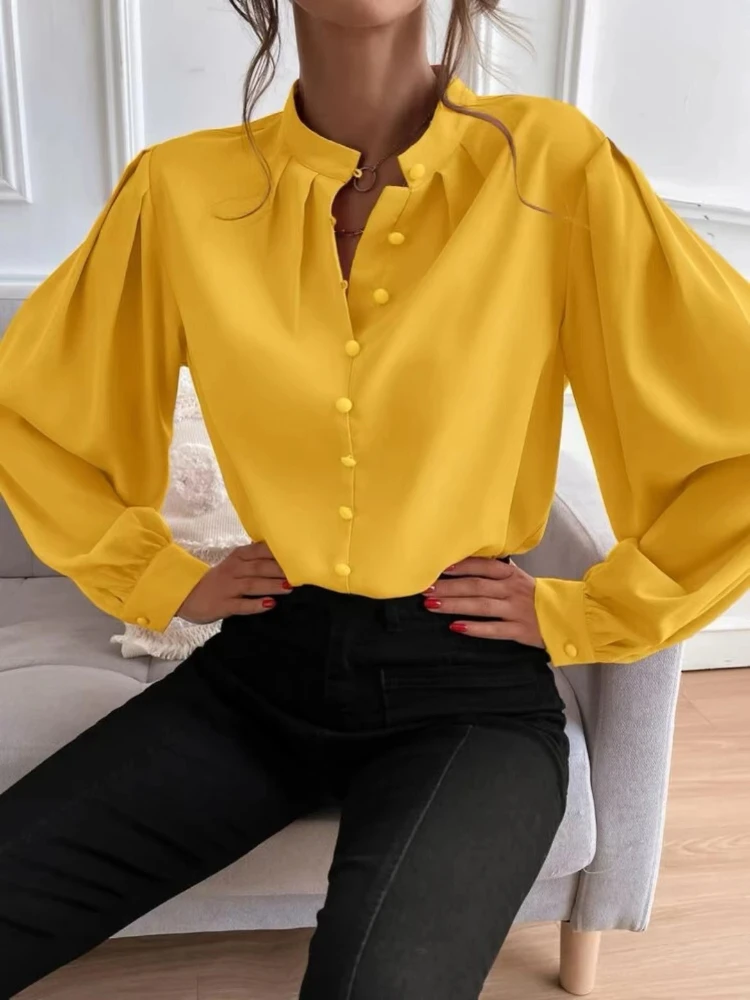 Women Button Blouses Stand Collar Shirts Office Lady Long Sleeve Casual Blouse Loose OL Shirt Baggy Tops Red/Wine Red /Black
Women Button Blouses Stand Collar Shirts Office Lady Long Sleeve Casual Blouse Loose OL Shirt Baggy Tops Red/Wine Red /Black