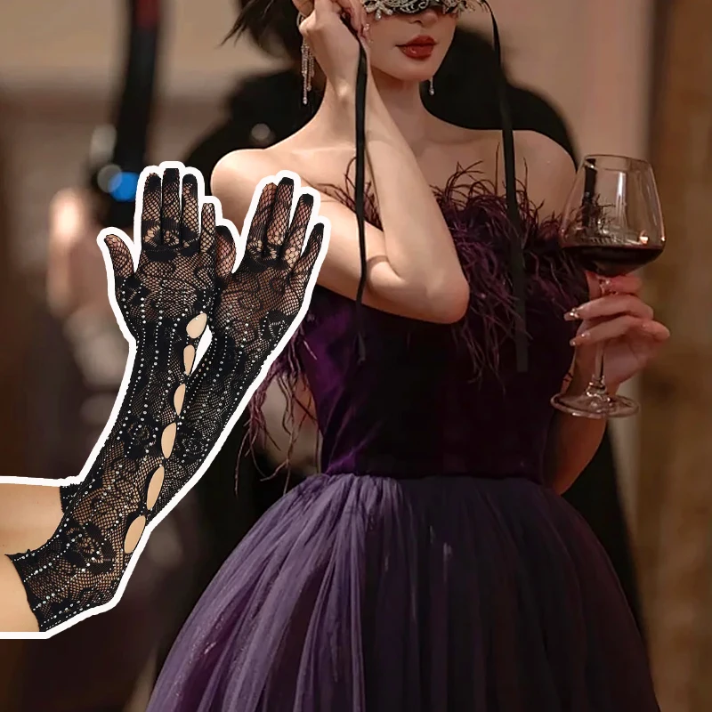 1 Pair Breathable Flash diamond Black Rose Pattern Fishnet Dance Long Gloves Chic Fashion Sexy Comfortable
1 Pair Breathable Flash diamond Black Rose Pattern Fishnet Dance Long Gloves Chic Fashion Sexy Comfortable