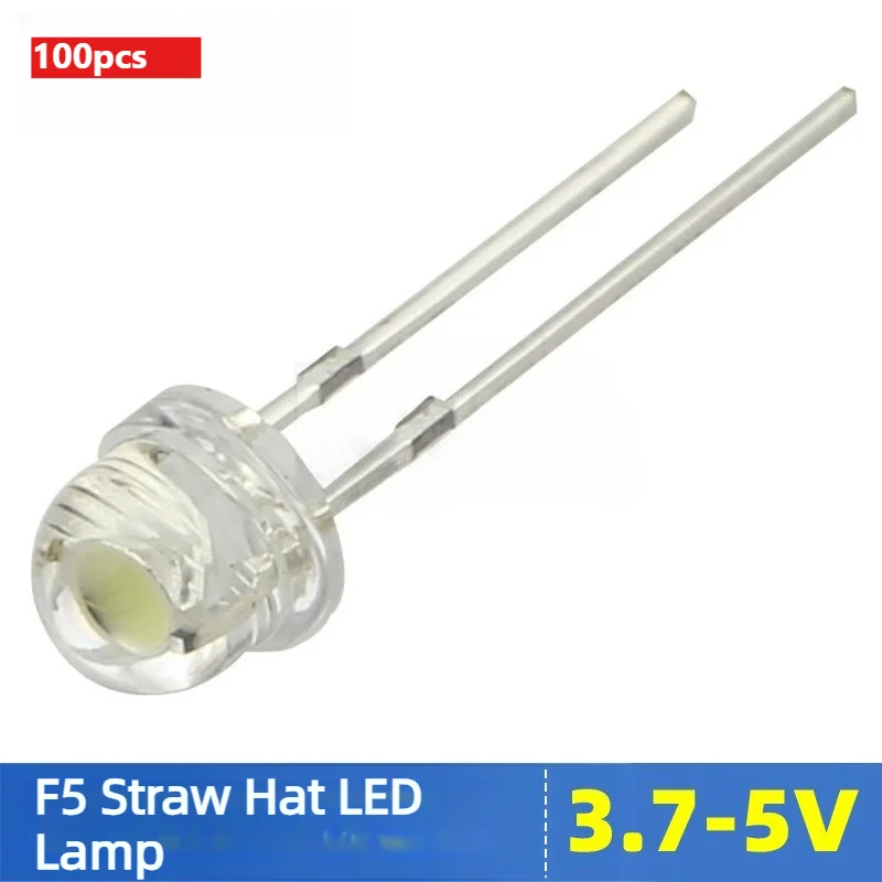 100pcs 5mm White Straw Hat LED Lamp 5V 3.7V Ultra Bright Plug-in Round Bulb for USB Night Light
100pcs 5mm White Straw Hat LED Lamp 5V 3.7V Ultra Bright Plug-in Round Bulb for USB Night Light