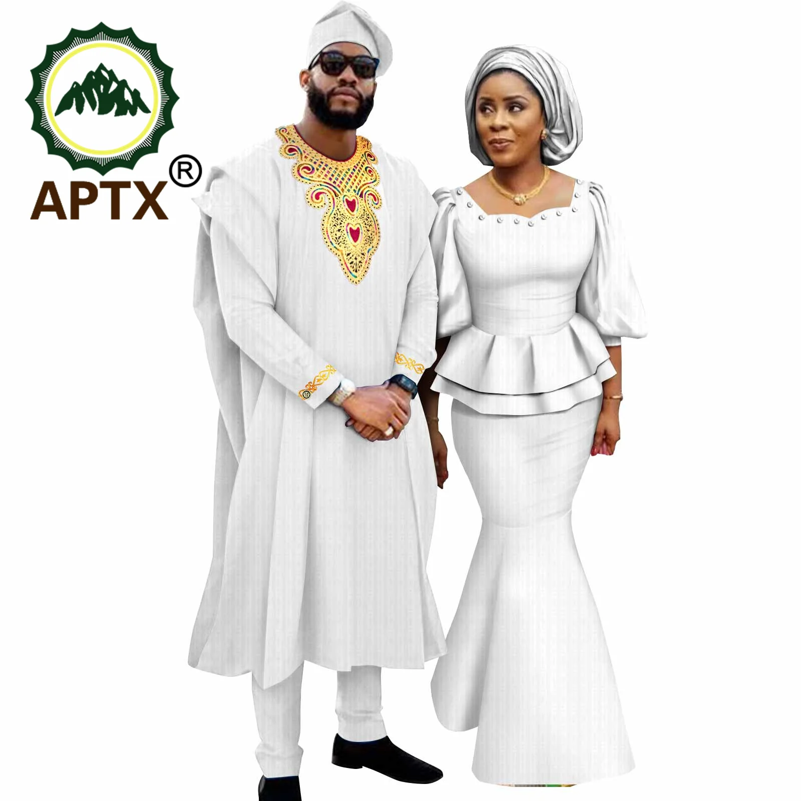 African Couple Clothes 2023 Men Robe 4 PCS Set Match Women Dresses Top and Mermaid Skirt Lover Party Prom Wedding Wear TY23C060
African Couple Clothes 2023 Men Robe 4 PCS Set Match Women Dresses Top and Mermaid Skirt Lover Party Prom Wedding Wear TY23C060