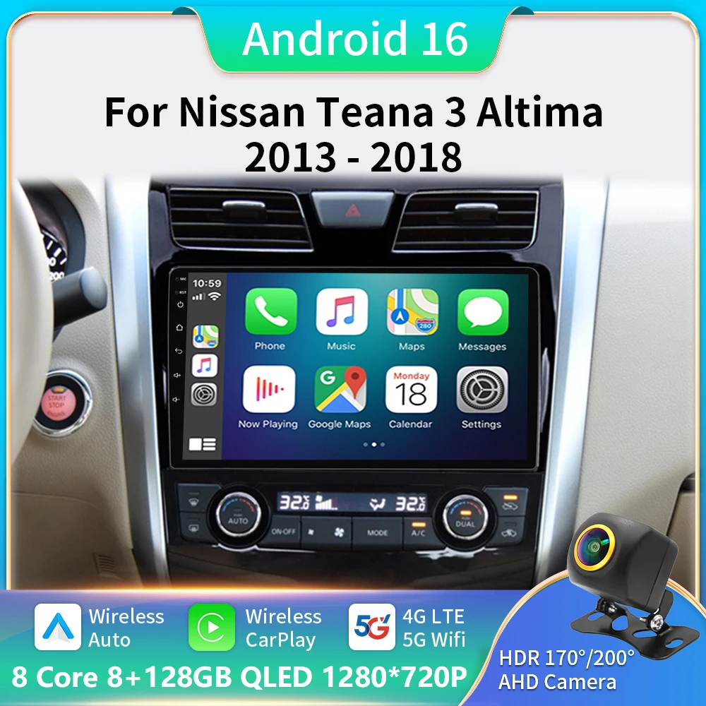 Android 16 Carplay Car Radio For Nissan Teana Altima 2013 - 2018 GPS Multimedia Video Player DSP Stereo Camera Head Unit bt dvd
Android 16 Carplay Car Radio For Nissan Teana Altima 2013 - 2018 GPS Multimedia Video Player DSP Stereo Camera Head Unit bt dvd