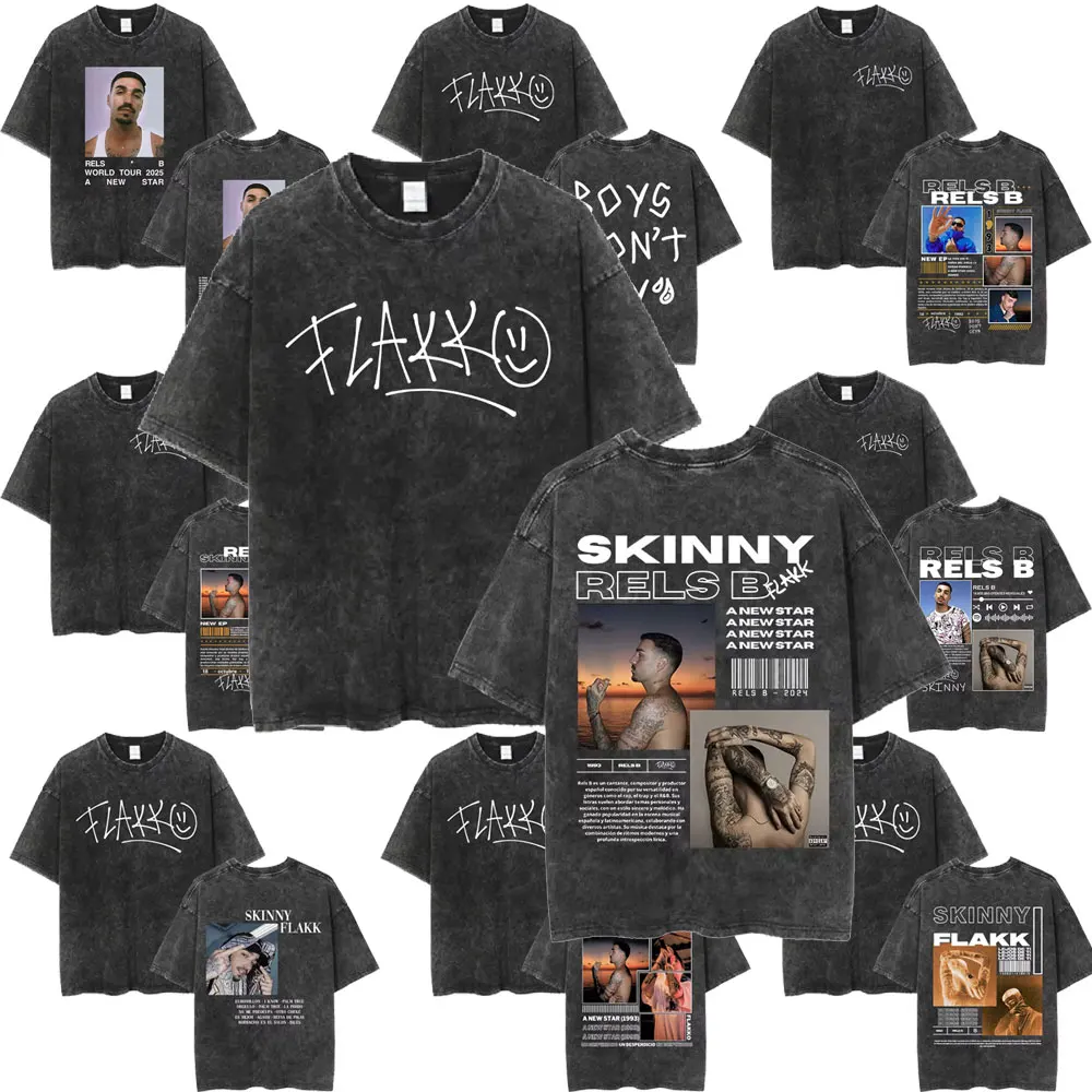 Washed Vintage Rapper RELS B Skinny Flakk A New Star Graphic T-shirt Men Women Hip Hop Retro T-shirts Cotton T Shirts Streetwear
Washed Vintage Rapper RELS B Skinny Flakk A New Star Graphic T-shirt Men Women Hip Hop Retro T-shirts Cotton T Shirts Streetwear