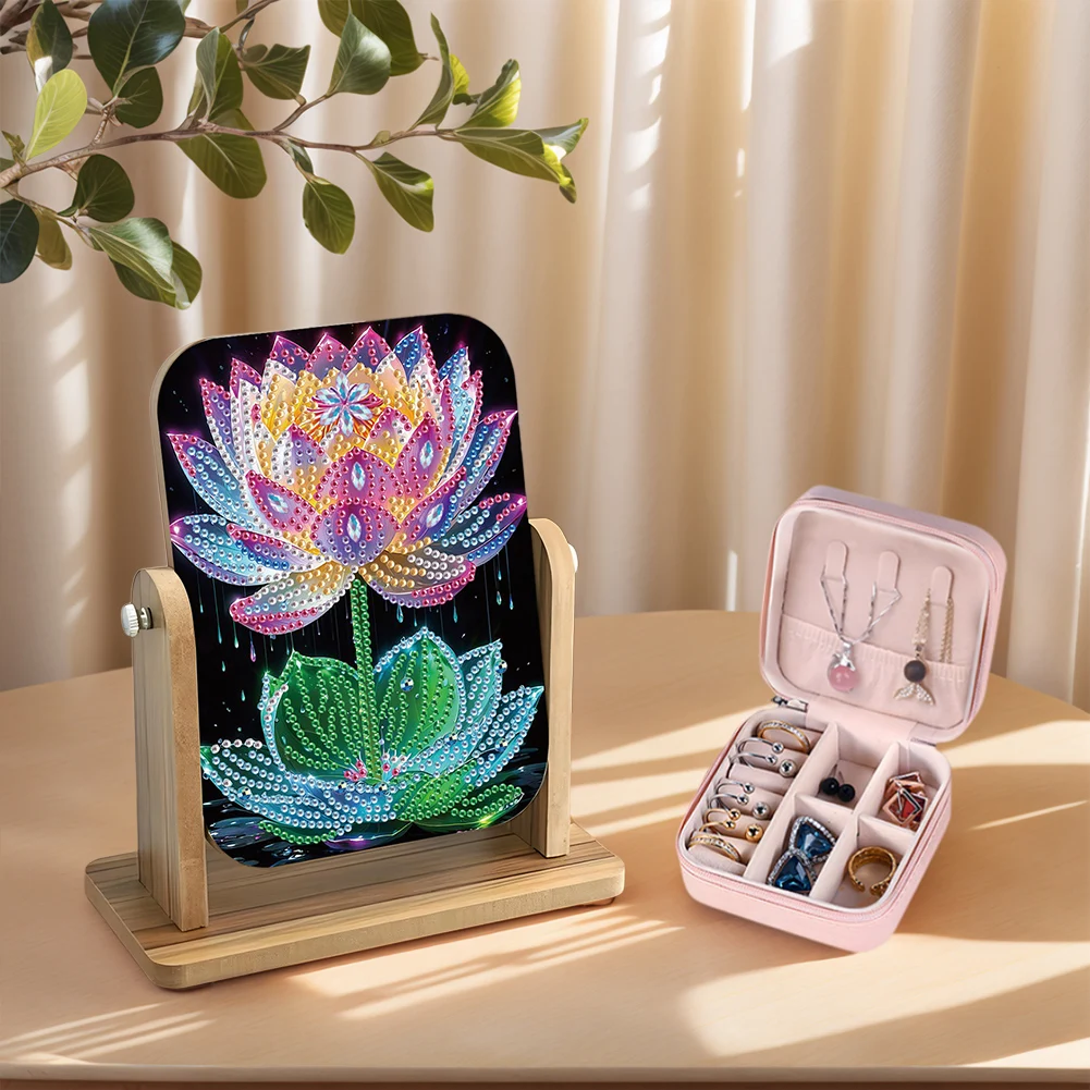 DIY Lotus Diamond Painting Kit Rotatable Mirror w Diamond Painting Jewelry Box
DIY Lotus Diamond Painting Kit Rotatable Mirror w Diamond Painting Jewelry Box