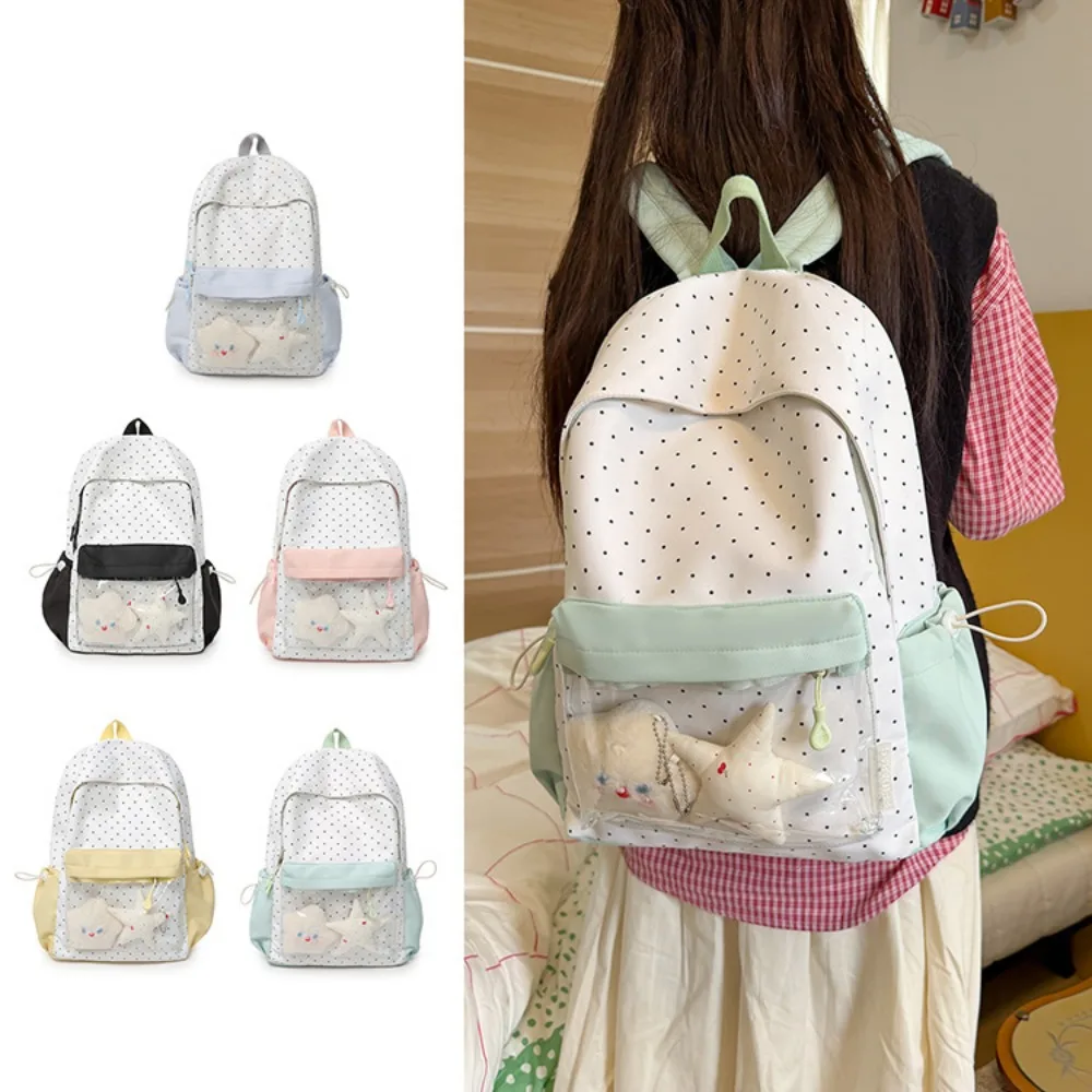New Sweet Polka Dot Contrasting Color Ita Bag Large Capacity Lightweight Cute Backpack Casual Women's Backpack School Bag
New Sweet Polka Dot Contrasting Color Ita Bag Large Capacity Lightweight Cute Backpack Casual Women's Backpack School Bag