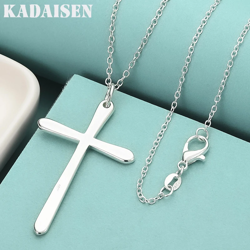 925 Sterling Silver Long Cross Pendant With Snake Bone Chain Necklace For Women Wedding Party Fashion Jewelry
925 Sterling Silver Long Cross Pendant With Snake Bone Chain Necklace For Women Wedding Party Fashion Jewelry