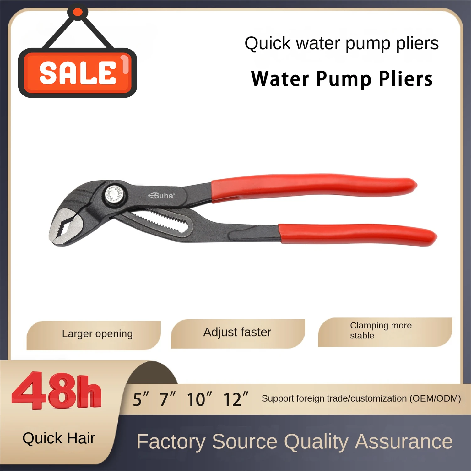 7 Inch Water Pump Pliers Quick-Release Plumbing Pliers Pipe Wrench Adjustable Water Pipe Clamp Pliers Household Hand Tools
7 Inch Water Pump Pliers Quick-Release Plumbing Pliers Pipe Wrench Adjustable Water Pipe Clamp Pliers Household Hand Tools