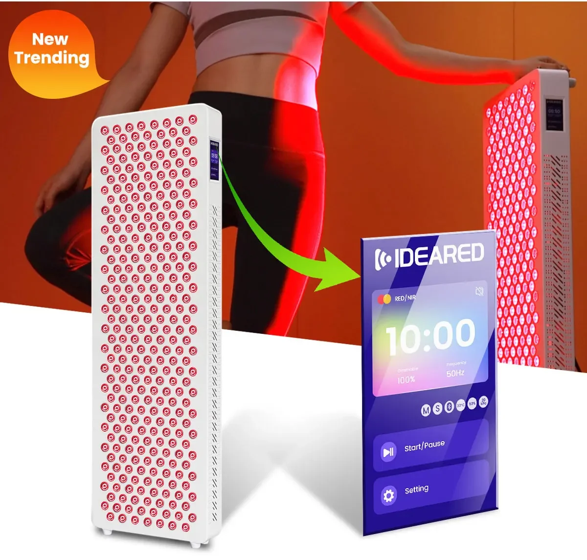 Панель Idealight Red Therapy для всего тела RL300MAX 1500 Вт 300 шт. Светодиодные чипы Многоволновая поддержка синего света для домашнего использования
Панель Idealight Red Therapy для всего тела RL300MAX 1500 Вт 300 шт. Светодиодные чипы Многоволновая поддержка синего света для домашнего использования