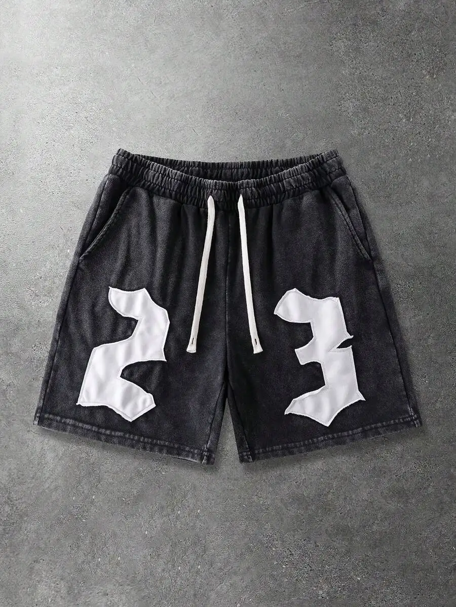 Men Casual Drawstring Waist Pocketed Shorts With Number 23 Print
Men Casual Drawstring Waist Pocketed Shorts With Number 23 Print