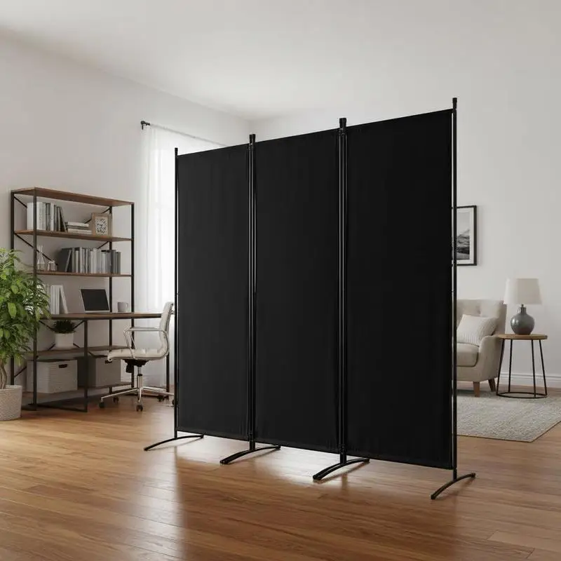 Free Shipping-Privacy Partition Wall 102"x71" For Bedroom Office Study, 3 Panel Folding Design Portable Freestanding Structure Black Polyester Fabric Metal Frame
Free Shipping-Privacy Partition Wall 102"x71" For Bedroom Office Study, 3 Panel Folding Design Portable Freestanding Structure Black Polyester Fabric Metal Frame