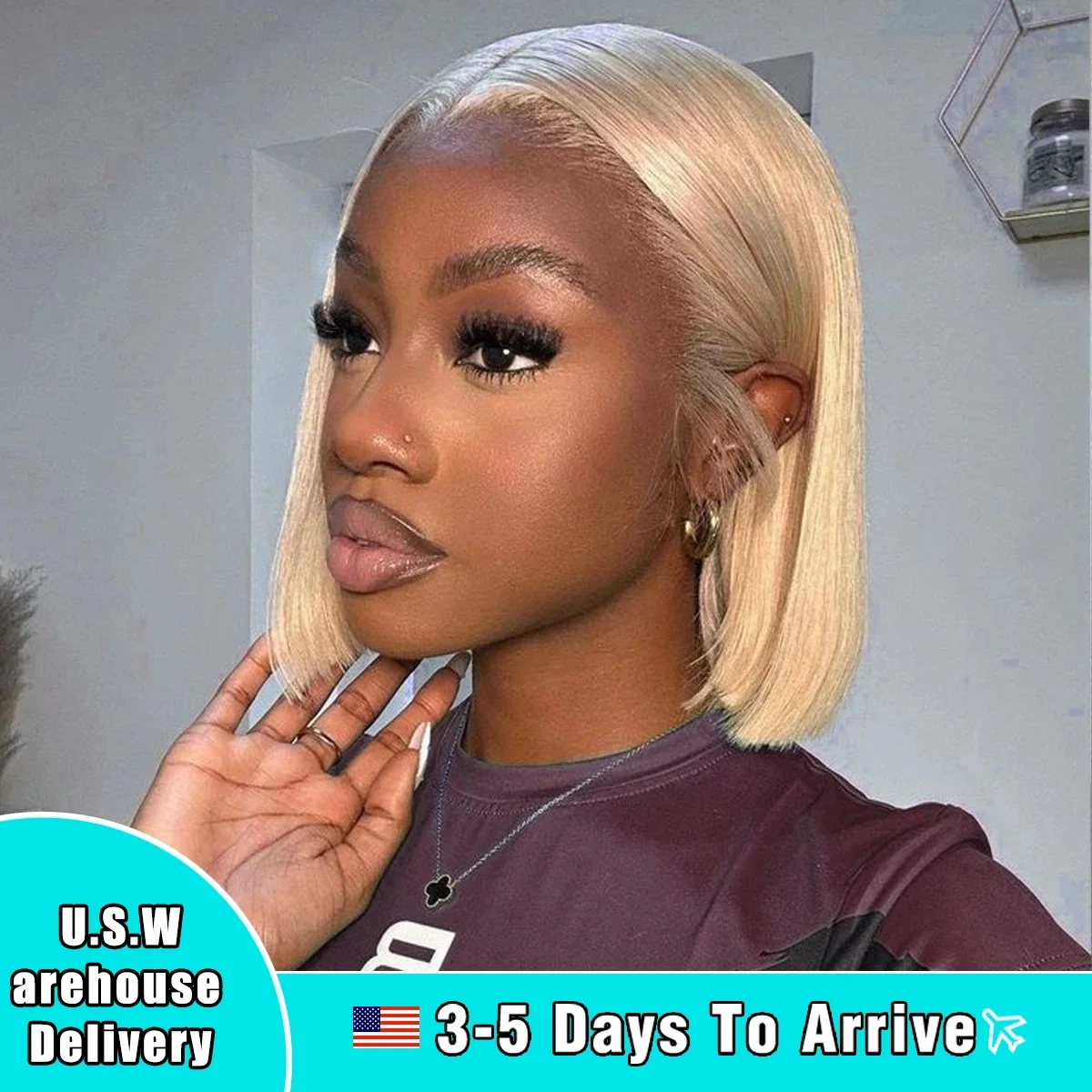 613 Blonde Short Bob Wig Transparent Lace Front Human Hair Wigs 13X4 Honey Blonde Dark Root Colored Short Bob Lace Frontal Wig
613 Blonde Short Bob Wig Transparent Lace Front Human Hair Wigs 13X4 Honey Blonde Dark Root Colored Short Bob Lace Frontal Wig