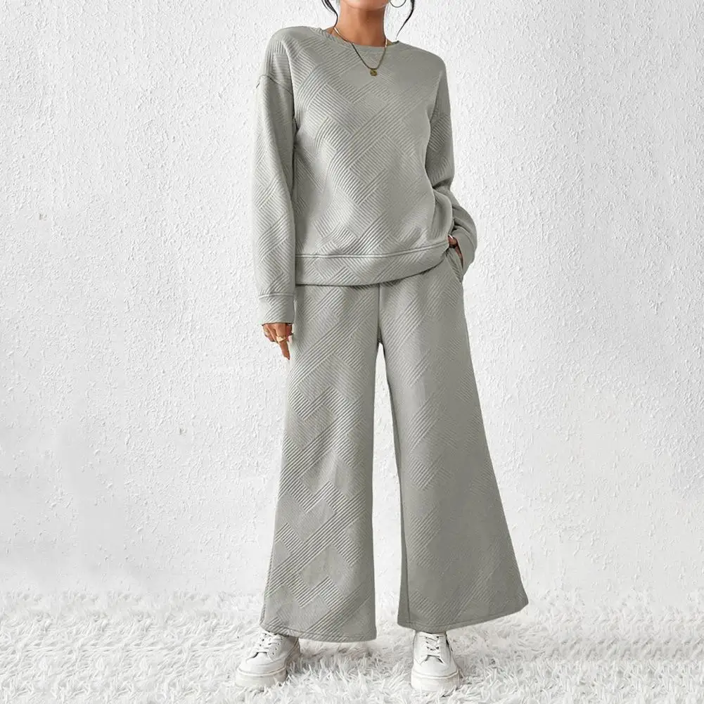 Women's Wide-leg Trousers Set Solid Color Sport Sweatshirt Wide Leg Trousers Set with Drawstring Elastic Waist
Women's Wide-leg Trousers Set Solid Color Sport Sweatshirt Wide Leg Trousers Set with Drawstring Elastic Waist