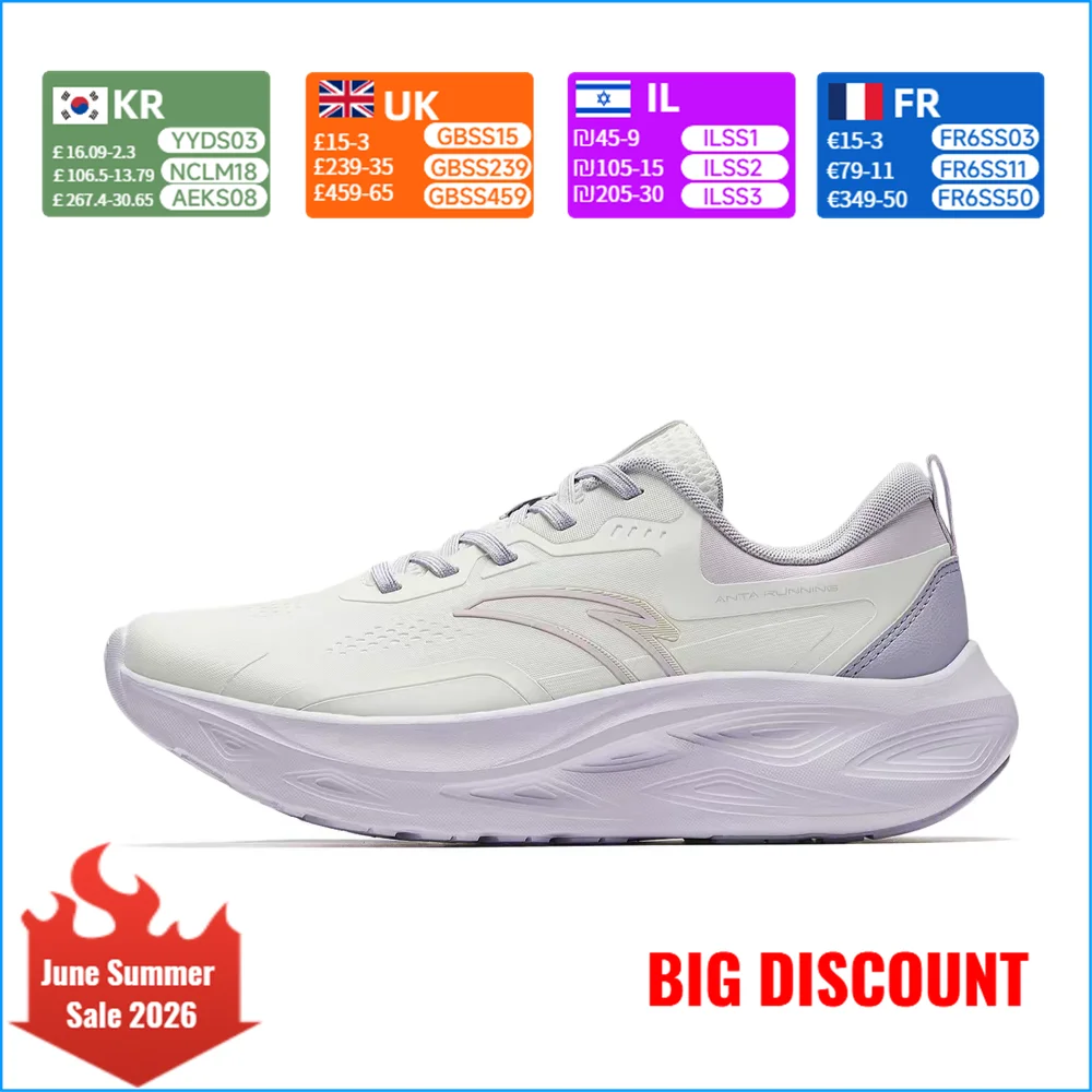 Anta Yichen Women's Casual Fashionable Shock-Absorbing, Non-Slip, Durable Running Shoes - White, Gray, Purple 922545533-1
Anta Yichen Women's Casual Fashionable Shock-Absorbing, Non-Slip, Durable Running Shoes - White, Gray, Purple 922545533-1