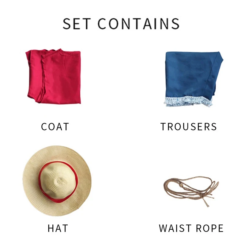 3.a;6\m/ Movie Live-action Version Monkey D Luffy Cosplay Costume Wig Hat Anime Uniform Halloween Costumes for Men Womeng;8'l/7,
3.a;6\m/ Movie Live-action Version Monkey D Luffy Cosplay Costume Wig Hat Anime Uniform Halloween Costumes for Men Womeng;8'l/7,