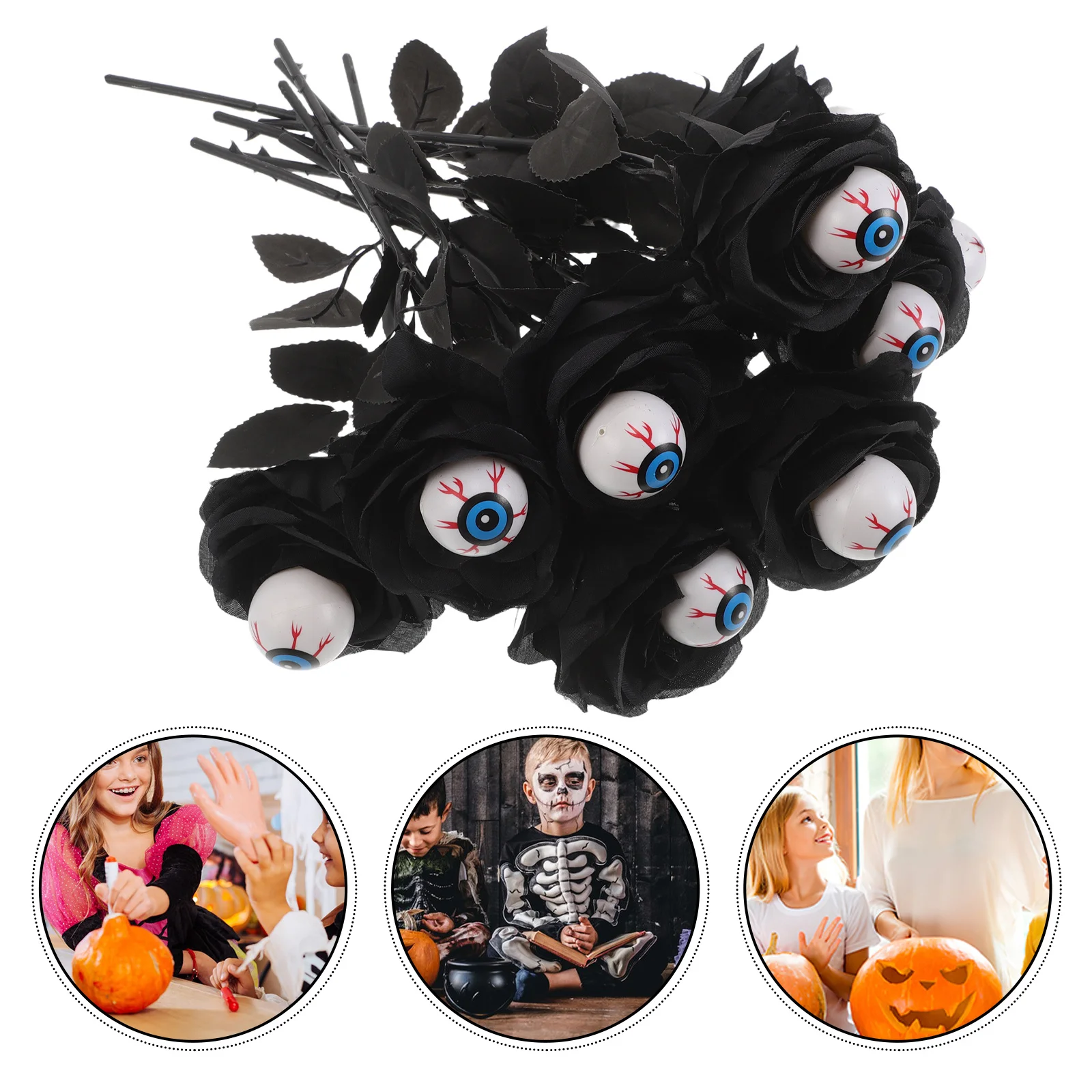 10Pcs Halloween Black Artificial Roses Eyeball Bouquet Spooky Faux Flowers Indoor Outdoor Party Decoration Faux Outdoor Flowers
10Pcs Halloween Black Artificial Roses Eyeball Bouquet Spooky Faux Flowers Indoor Outdoor Party Decoration Faux Outdoor Flowers
