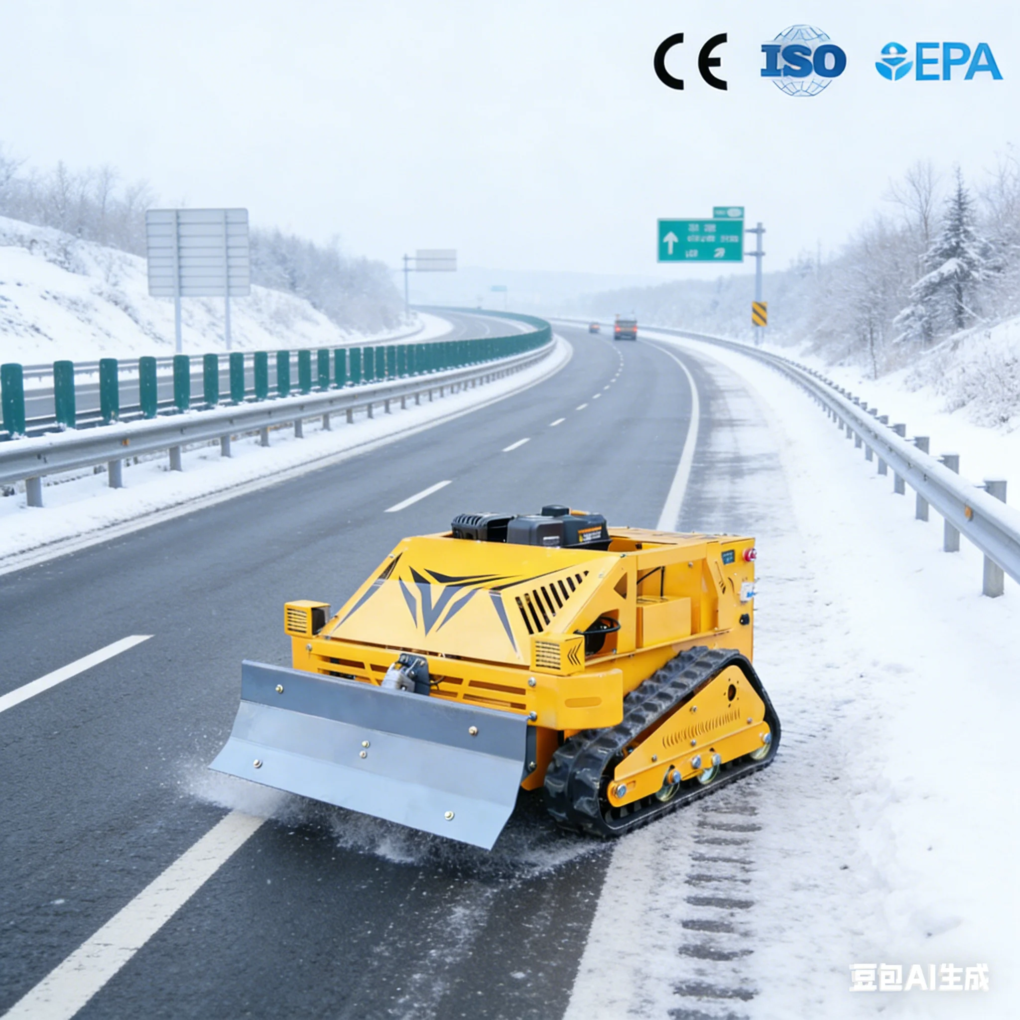 Customized Meets CE Euro 5 standards, features automatic remote control and is a high-power self-propelled tracked flail mower
Customized Meets CE Euro 5 standards, features automatic remote control and is a high-power self-propelled tracked flail mower
