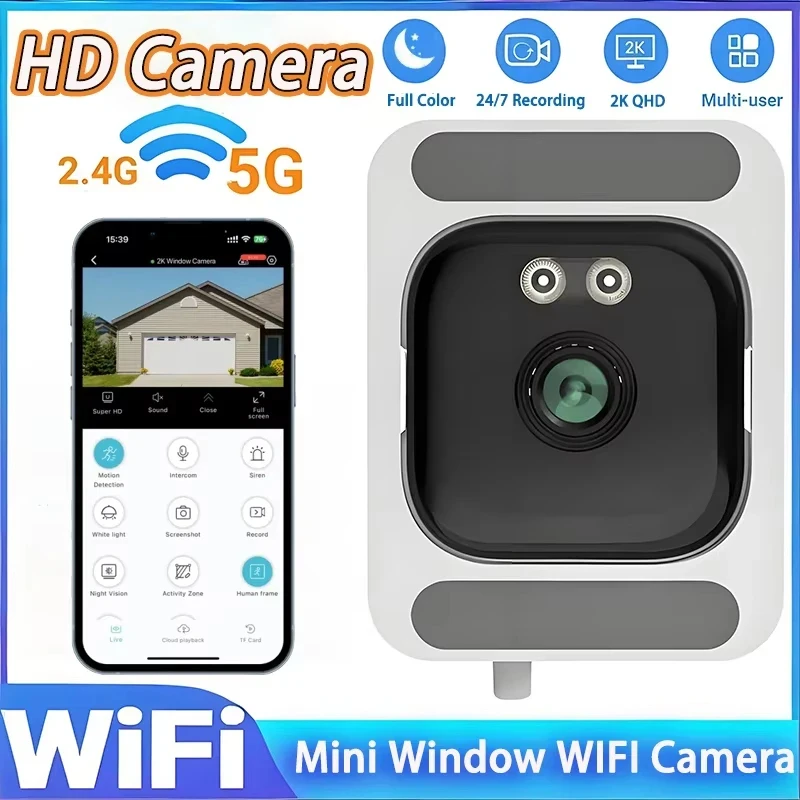 Mini Window Camera Replaces Outdoor Cameras 2.4/5GHz WiFi Camera 3MP Resolution Full-Color Night Vision Through Window Camera
Mini Window Camera Replaces Outdoor Cameras 2.4/5GHz WiFi Camera 3MP Resolution Full-Color Night Vision Through Window Camera