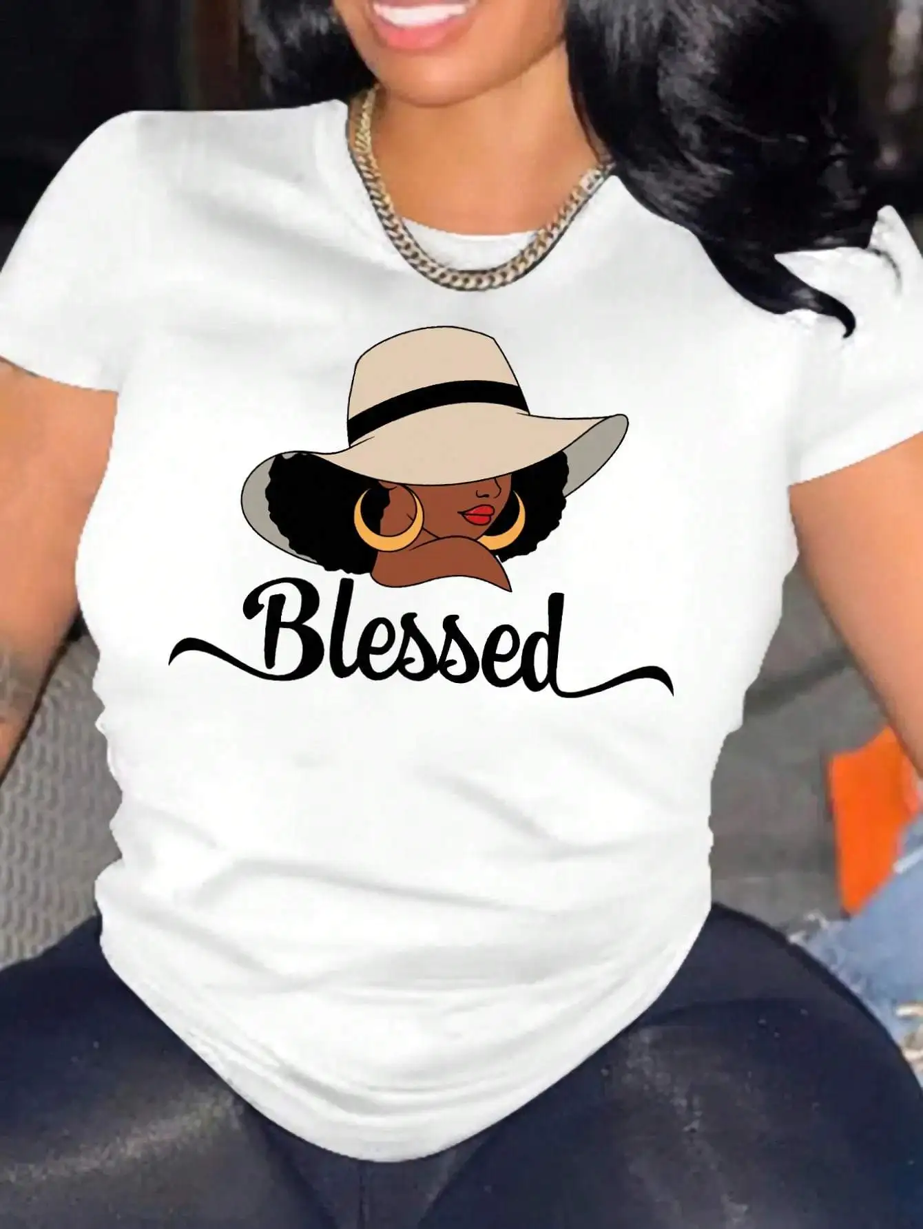 Womens Fashion Graphic Portrait Print T-Shirt - Casual Short Sleeve Crew Neck Top - Lightweight & Comfortable
Womens Fashion Graphic Portrait Print T-Shirt - Casual Short Sleeve Crew Neck Top - Lightweight & Comfortable