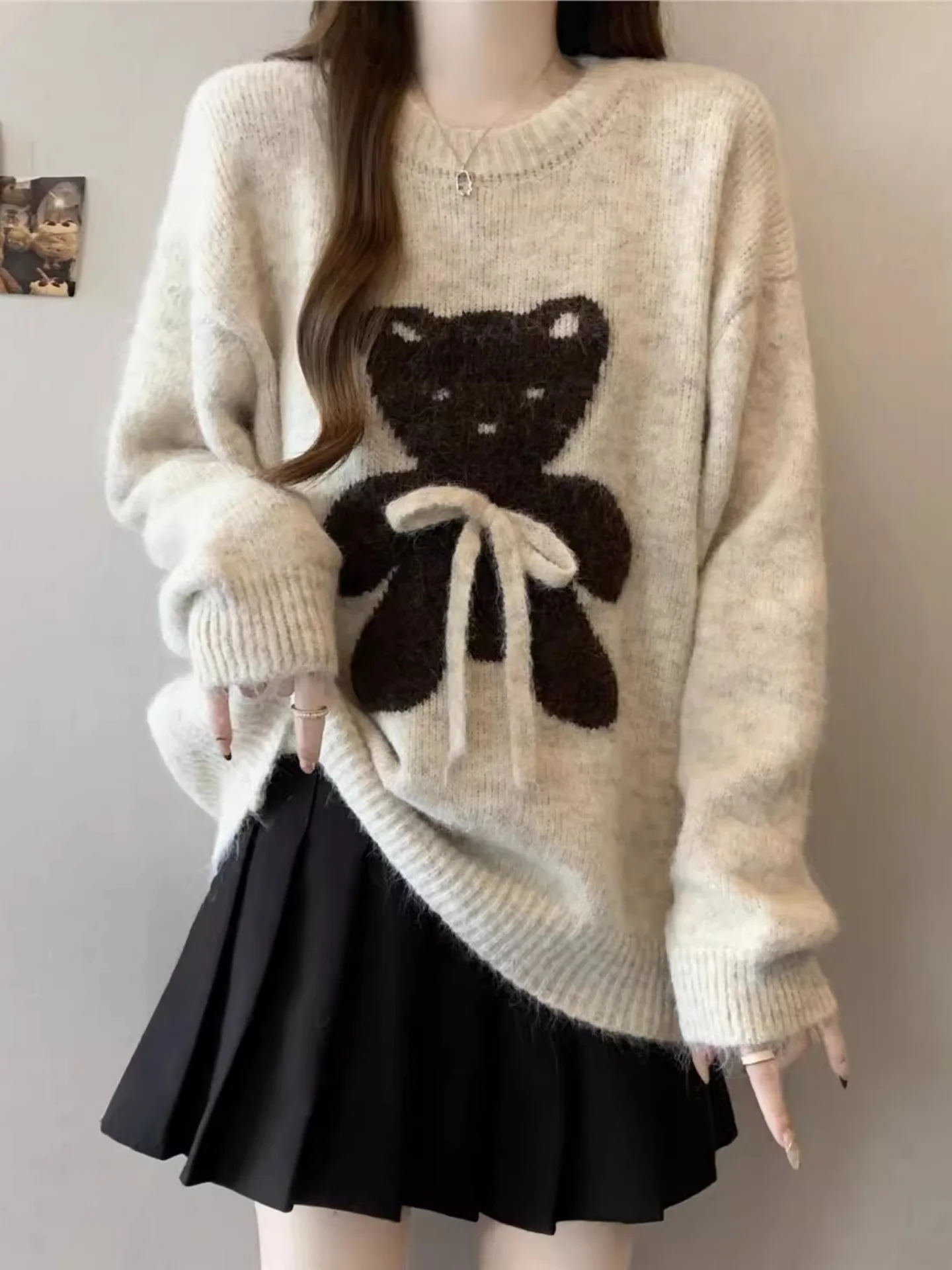 Ladies' Loose Long Sve Knitted Sweater Thiened Autumn Winter Faion plus Size Conceals Belly oulder Width Regular Kni...
Ladies' Loose Long Sve Knitted Sweater Thiened Autumn Winter Faion plus Size Conceals Belly oulder Width Regular Kni...