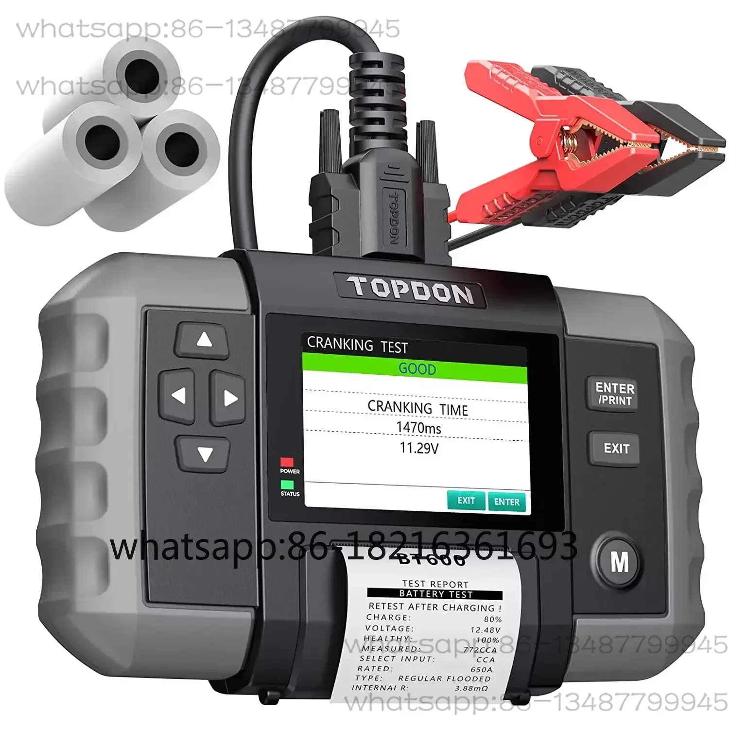 TOPDON Factory Supply BT600 New Arrival 12V 24V Vehicle Automotive Car Battery Cranking Charging Tester Analyzer with Printer
TOPDON Factory Supply BT600 New Arrival 12V 24V Vehicle Automotive Car Battery Cranking Charging Tester Analyzer with Printer