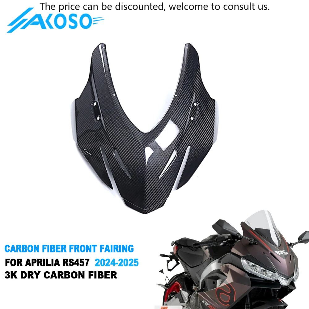 AKOSO 100% 3K Twill Glossy Dry Carbon Fiber Front Fairing For Aprilia RS457 2023 2024 2025
AKOSO 100% 3K Twill Glossy Dry Carbon Fiber Front Fairing For Aprilia RS457 2023 2024 2025