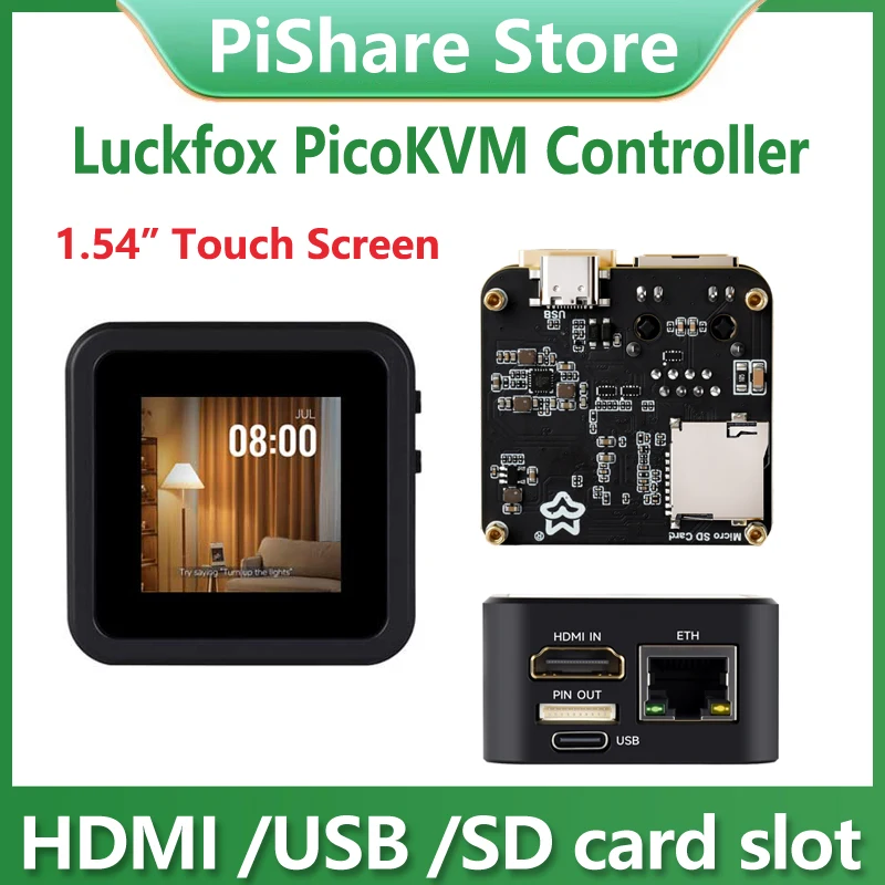 Luckfox PicoKVM NanoKVM RV1106 Pico Remote Control /Power /Desktop Maintenance Server HDMI USB For PiKVM Raspberry Pi
Luckfox PicoKVM NanoKVM RV1106 Pico Remote Control /Power /Desktop Maintenance Server HDMI USB For PiKVM Raspberry Pi