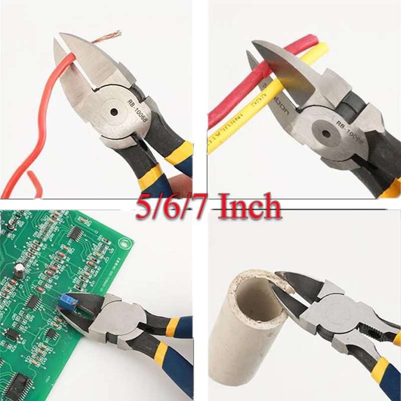 DIY Repair Hand Tools Diagonal Cutting Pliers Wire Stripping Tool Side Cutter Cable Burrs Nipper Electricians 5/6/7 Inch
DIY Repair Hand Tools Diagonal Cutting Pliers Wire Stripping Tool Side Cutter Cable Burrs Nipper Electricians 5/6/7 Inch