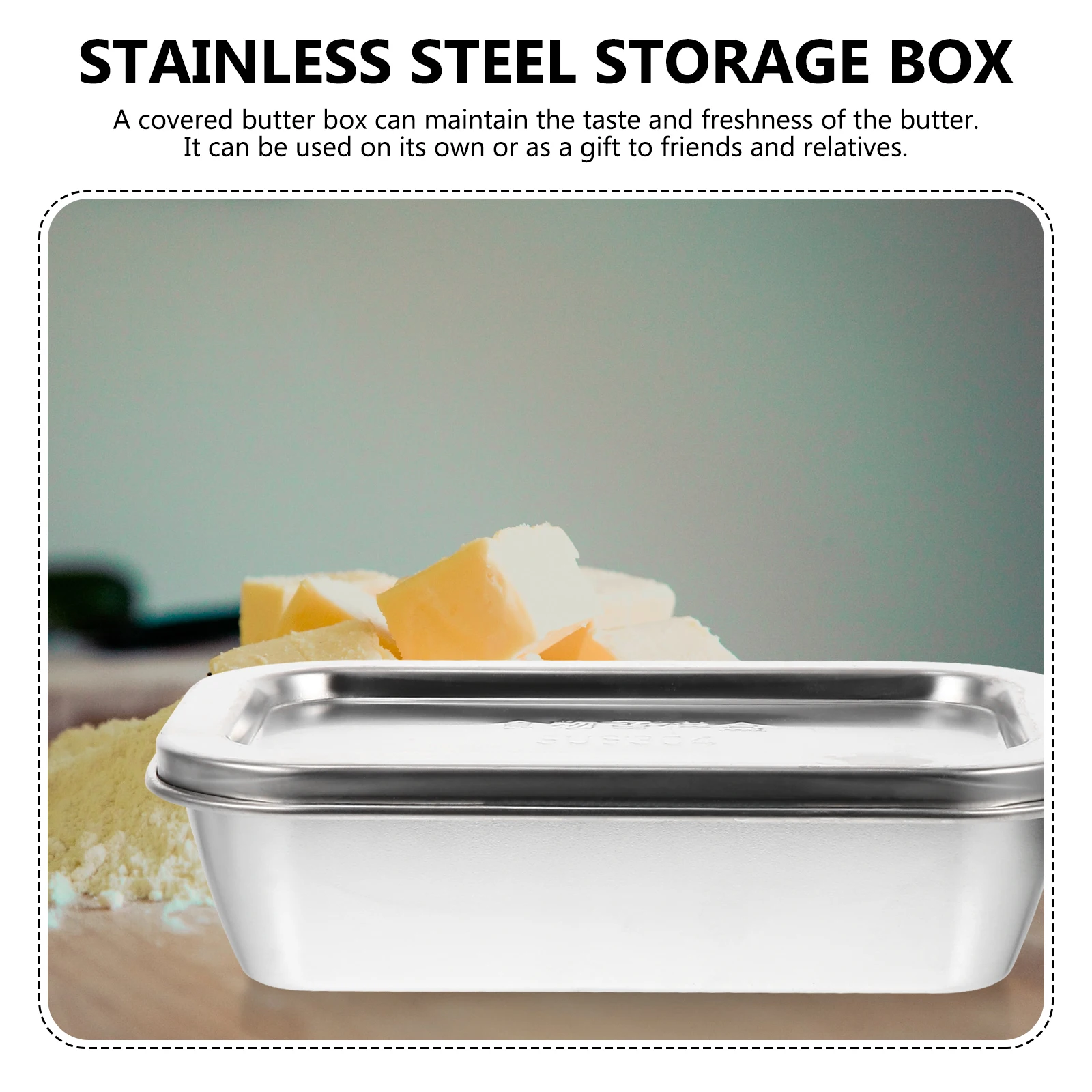 Butter Box Food Storage Container 320ML Stainless Steel Kitchen Home Tableware Temperature Resistance Multi Purpose
Butter Box Food Storage Container 320ML Stainless Steel Kitchen Home Tableware Temperature Resistance Multi Purpose