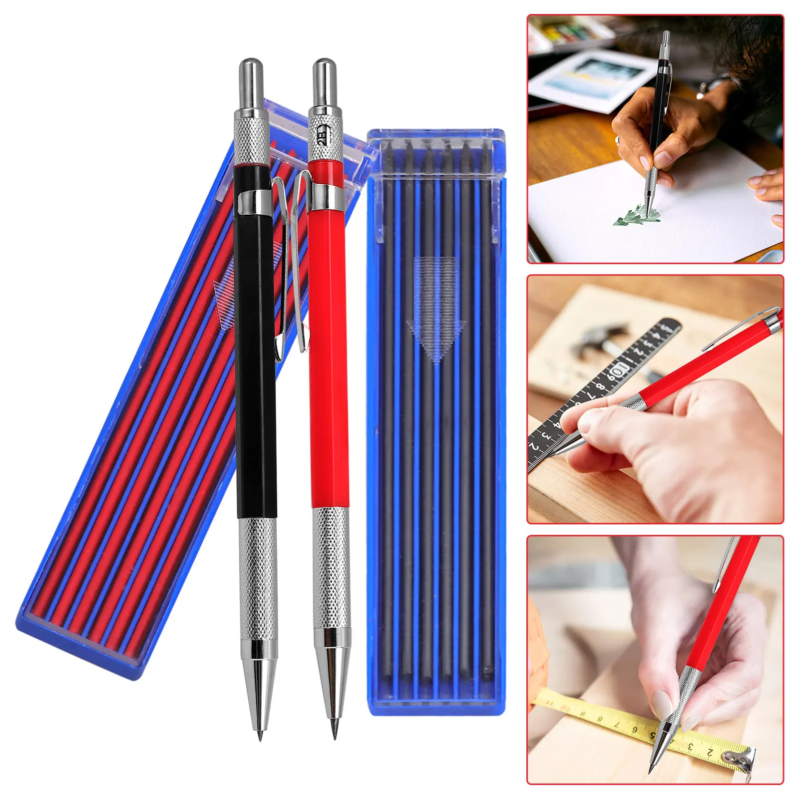 1Set Engineering Drawing Pencil 2.0mm Mechanical Carpenter Pencils Automatic Refills Precision Woodworking Stationery Supplies
1Set Engineering Drawing Pencil 2.0mm Mechanical Carpenter Pencils Automatic Refills Precision Woodworking Stationery Supplies