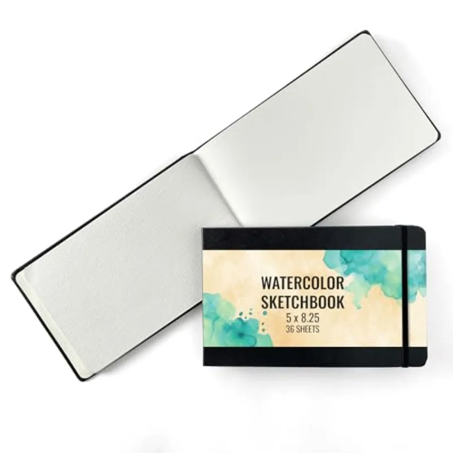 Watercolor Journal for Painting, 200 GSM Sketchbook with Watercolor Paper, 36 5" x 8.25" Sheets
Watercolor Journal for Painting, 200 GSM Sketchbook with Watercolor Paper, 36 5" x 8.25" Sheets