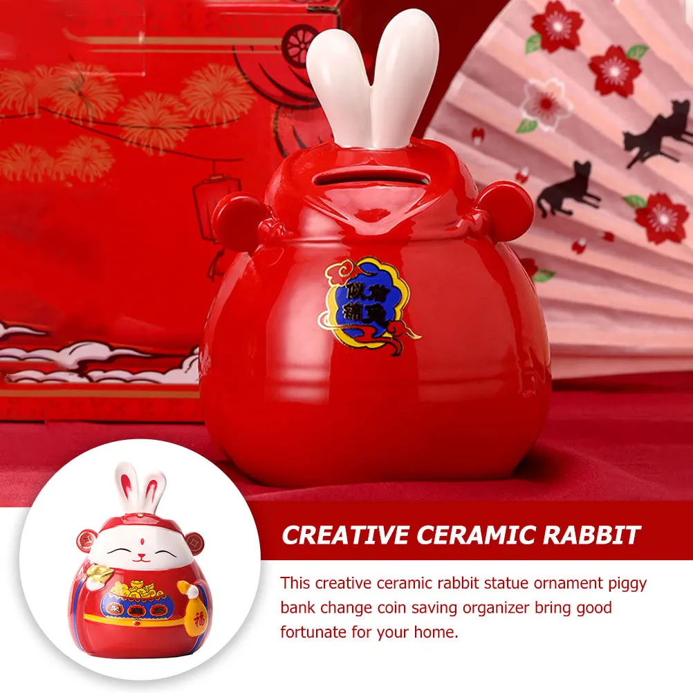 Ceramic Fortunate Rabbit Piggy Bank Bunny Coin Container Money Saving Pot Decorative Home Organizer Bunny Fortunate Rabbit
Ceramic Fortunate Rabbit Piggy Bank Bunny Coin Container Money Saving Pot Decorative Home Organizer Bunny Fortunate Rabbit