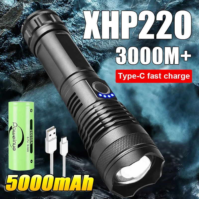 Новинка, мощный фонарик Flsahlight XHP220, светодиодные фонарики высокой мощности, Usb-зарядка, фонарь 18650, фонарь для кемпинга на открытом воздухе
Новинка, мощный фонарик Flsahlight XHP220, светодиодные фонарики высокой мощности, Usb-зарядка, фонарь 18650, фонарь для кемпинга на открытом воздухе