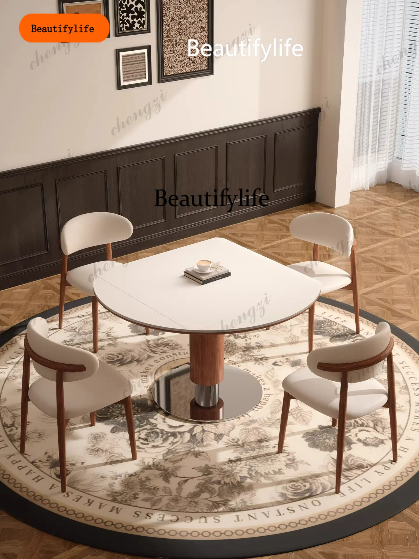 B567 Square Delifeng rock slab dining table, antique style, square and round dual-purpose solid wood telescopic round
B567 Square Delifeng rock slab dining table, antique style, square and round dual-purpose solid wood telescopic round