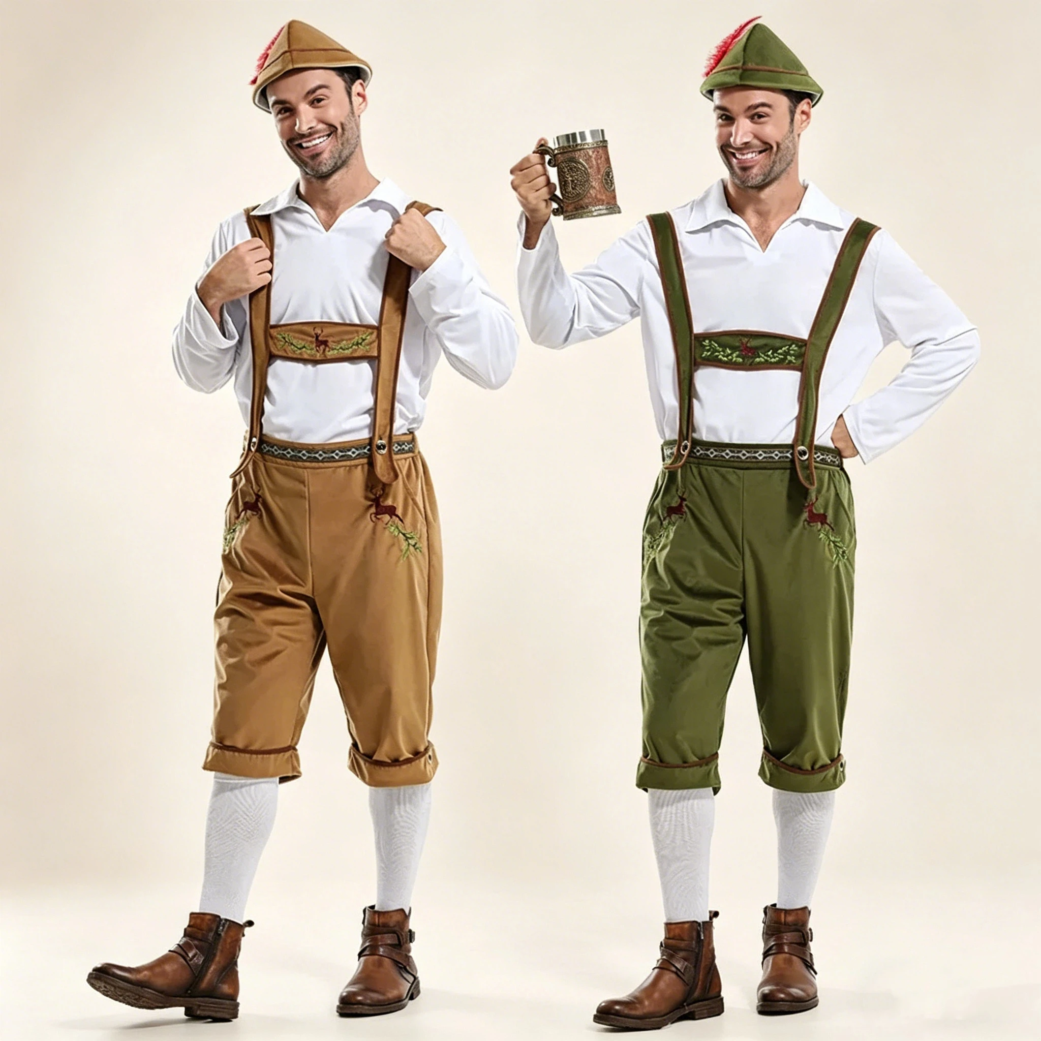 Oktoberfest Lederhosen Men Costume German Bavarian Munich Oktoberfests Beerfest Beer Festival Waiter Costumes
Oktoberfest Lederhosen Men Costume German Bavarian Munich Oktoberfests Beerfest Beer Festival Waiter Costumes