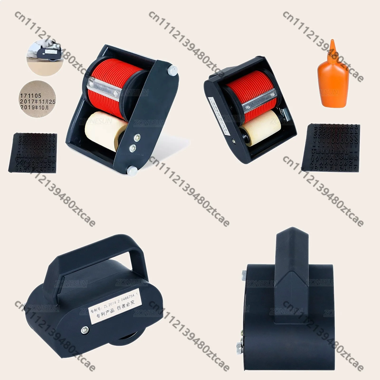 Handheld Expiry Date Printer Batch Number Coder Portable Rolling Coding Machine for Box