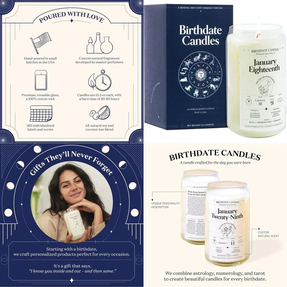 Capricorn Birthday Candle - Sage, Frankincense & Oakmoss Scent - Natural Soy & Coconut Wax - 60-80 Hour Burn
Capricorn Birthday Candle - Sage, Frankincense & Oakmoss Scent - Natural Soy & Coconut Wax - 60-80 Hour Burn