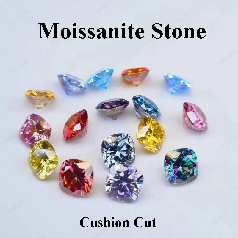 Moissanite Stone Cushion Cut Multiple Color Gemstone For DIY Charms Jewelry Making Materials Pass Diamond Teste With Certificate
Moissanite Stone Cushion Cut Multiple Color Gemstone For DIY Charms Jewelry Making Materials Pass Diamond Teste With Certificate