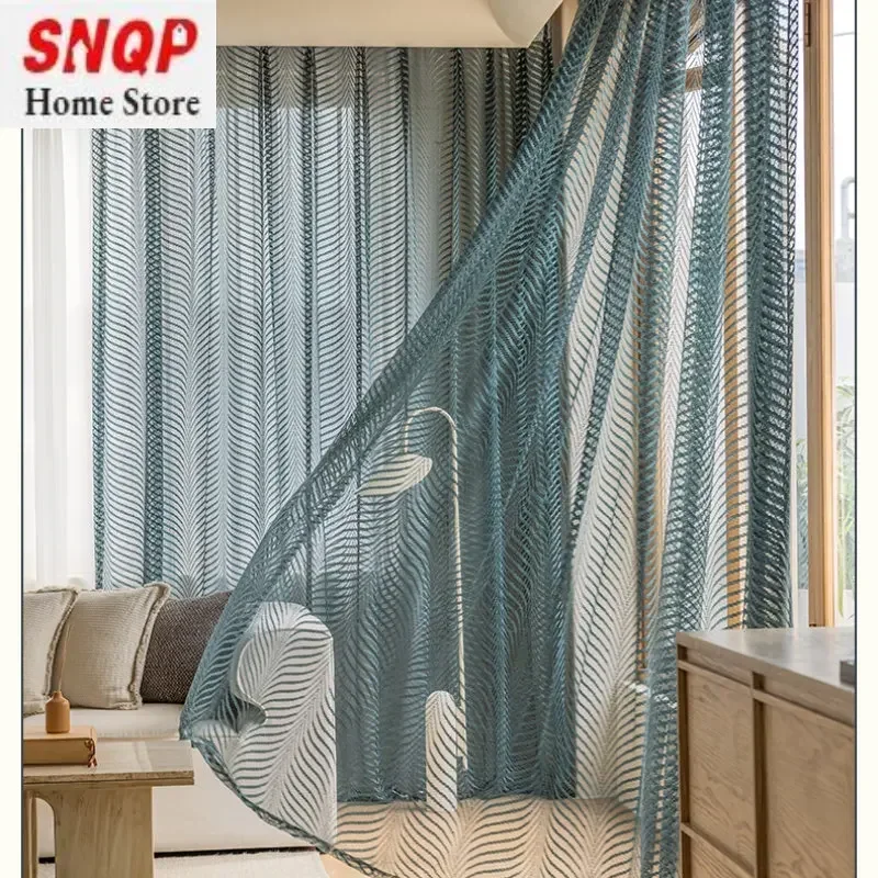 Modern Tulle Curtain for Living Room Bedroom Yarm Blue Balcony Heat Insulation Window Screen Elegant Weaving Window Door Fashion
Modern Tulle Curtain for Living Room Bedroom Yarm Blue Balcony Heat Insulation Window Screen Elegant Weaving Window Door Fashion