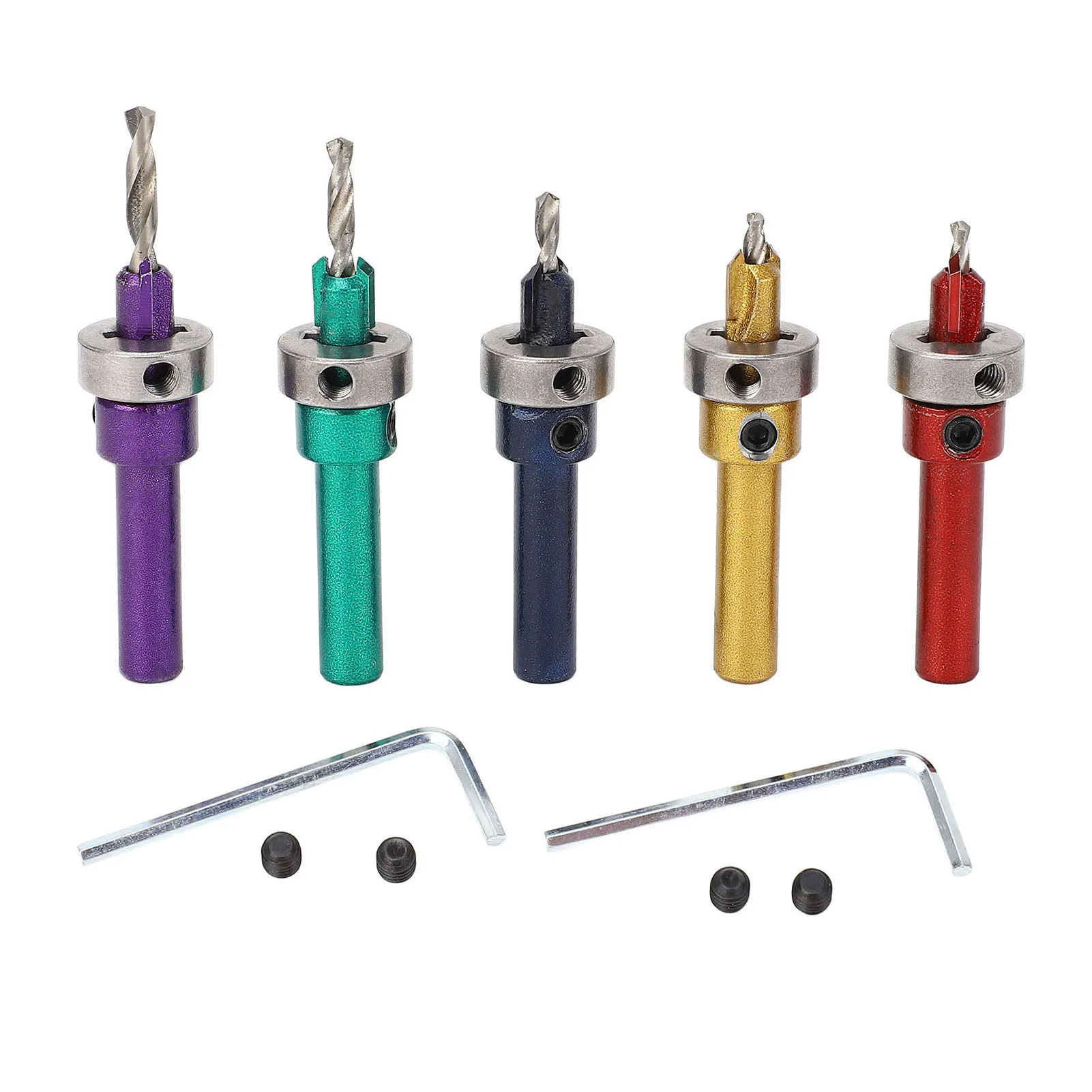 5Pcs Wood Countersink Drill Bit Set Adjustable Tapered Woodworking Counter Sinker Drilling Bits 2.8-4.0mm 5 Colors Drill Tools
5Pcs Wood Countersink Drill Bit Set Adjustable Tapered Woodworking Counter Sinker Drilling Bits 2.8-4.0mm 5 Colors Drill Tools