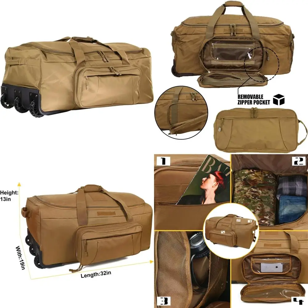 Очень большая спортивная сумка на колесиках для тактических военных развертываний, кемпинга и путешествий с колесами
Очень большая спортивная сумка на колесиках для тактических военных развертываний, кемпинга и путешествий с колесами