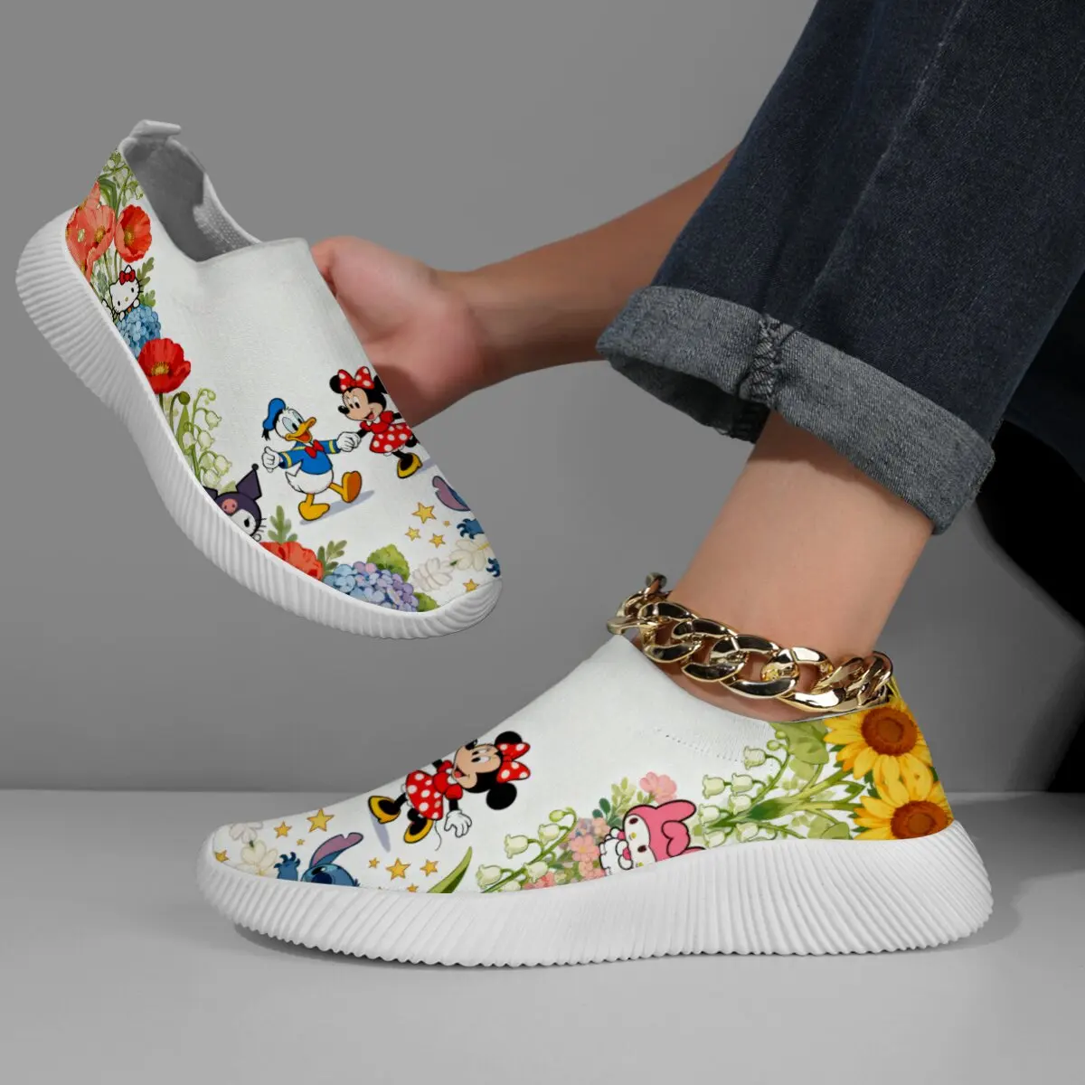 Women Loafers Disney Series Minnie Mouse Stitch Floral Sunflower Slip-On Comfortable Cartoon Casual Flat Shoes Hello Kitty Shoe
Women Loafers Disney Series Minnie Mouse Stitch Floral Sunflower Slip-On Comfortable Cartoon Casual Flat Shoes Hello Kitty Shoe