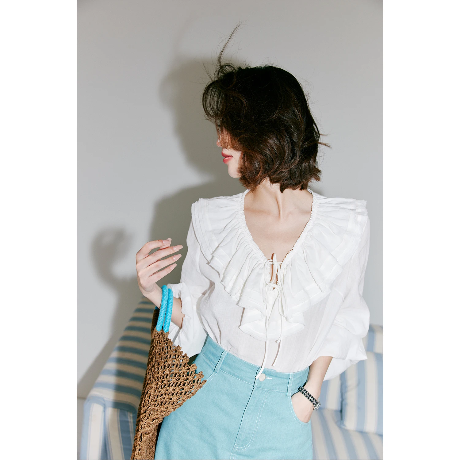 Rosebanks Provence Estate Aesthetic Versatile Commuter Linen Double Layer Lace Trim Lantern Sve irt Women's Faion
Rosebanks Provence Estate Aesthetic Versatile Commuter Linen Double Layer Lace Trim Lantern Sve irt Women's Faion