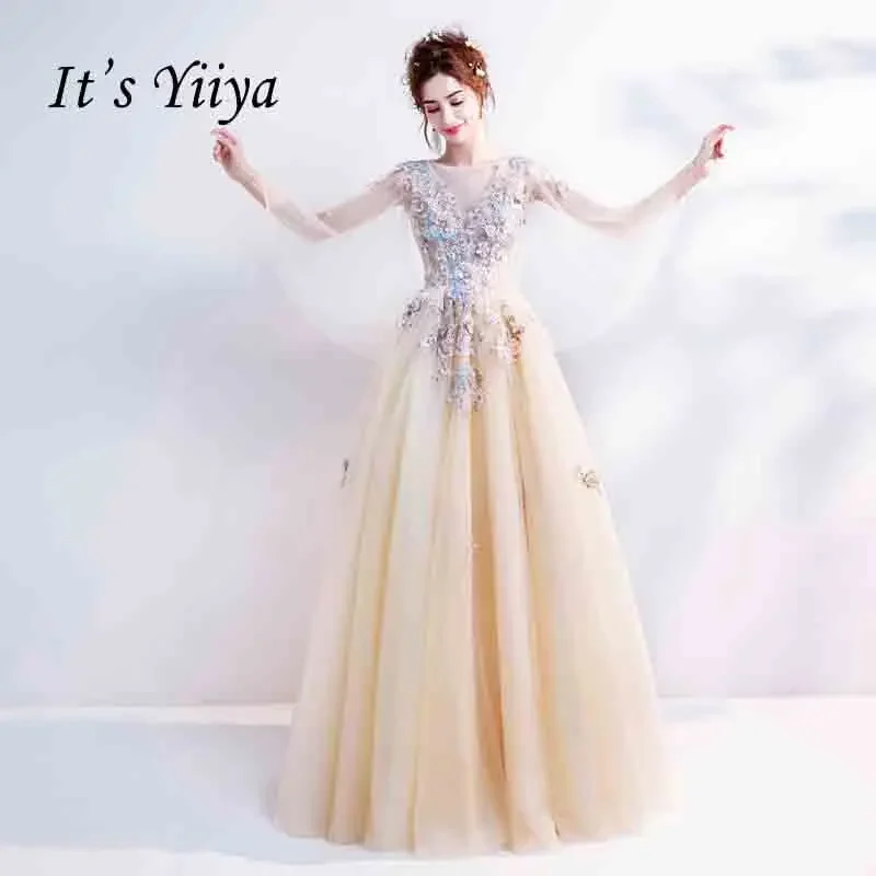 It's Yiiya Customized Evening Dress Champagne Appliques O-neck A-line Floor Length Plus size Woman Party Formal Gown LX786
It's Yiiya Customized Evening Dress Champagne Appliques O-neck A-line Floor Length Plus size Woman Party Formal Gown LX786