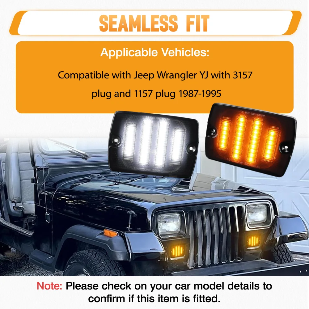 Car Front Bumper Turn Signal Light 56001378 CH2520111 SL1-28-YJ For Jeep Wrangler YJ 1987-1995 Amber White Light Driving Light
Car Front Bumper Turn Signal Light 56001378 CH2520111 SL1-28-YJ For Jeep Wrangler YJ 1987-1995 Amber White Light Driving Light