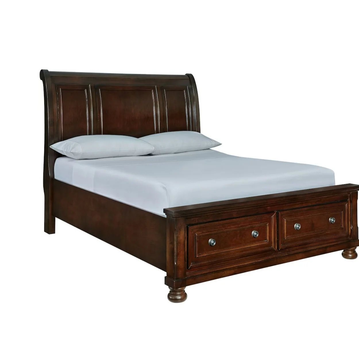 #Classical Brown Finish Traditional Wooden Sleigh Bed High Back Solid Wood Hand Carved Timeless Wall Bed Style
#Classical Brown Finish Traditional Wooden Sleigh Bed High Back Solid Wood Hand Carved Timeless Wall Bed Style