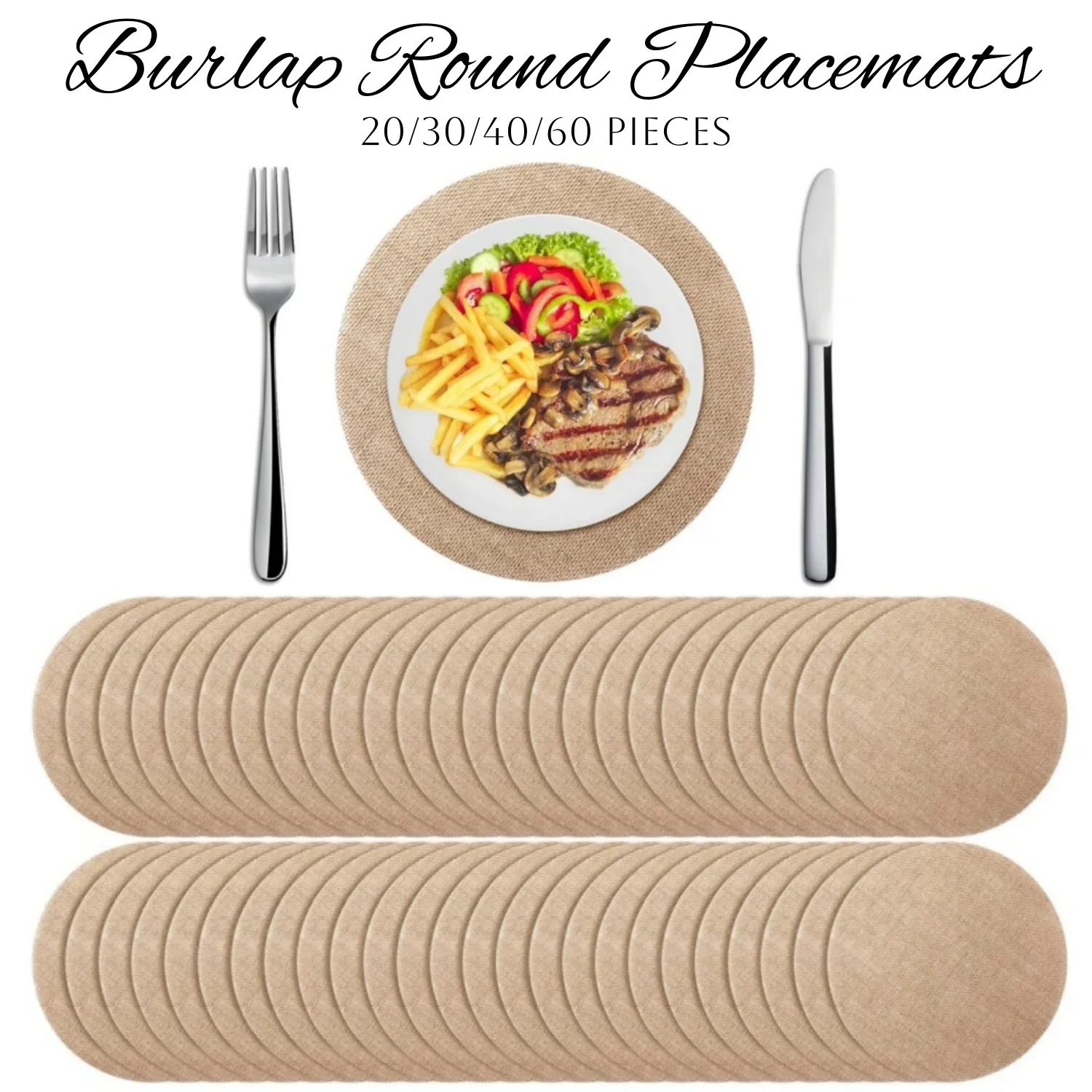 20-60 Pieces Burlap Round Placemats Heat Resistant Jute Table Mat Circle Rustic Table Decoration Wedding Dinner Farmhouse Supply
20-60 Pieces Burlap Round Placemats Heat Resistant Jute Table Mat Circle Rustic Table Decoration Wedding Dinner Farmhouse Supply