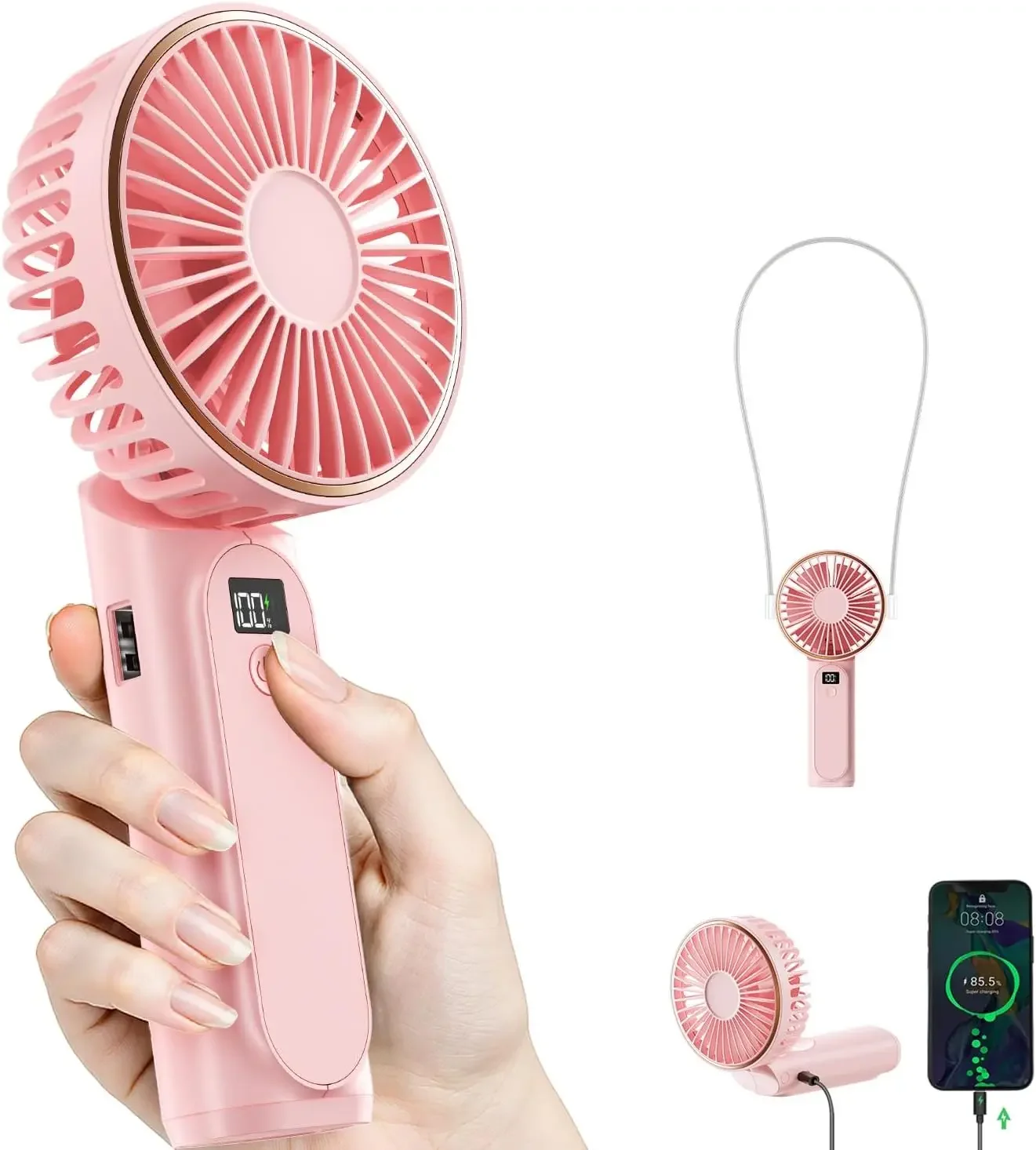 Portable Handheld Fan, 4000mAh, 180 Adjustable, 6 Speed Wind, USB Rechargeable Foldable Fan with Real-Time Display
Portable Handheld Fan, 4000mAh, 180 Adjustable, 6 Speed Wind, USB Rechargeable Foldable Fan with Real-Time Display