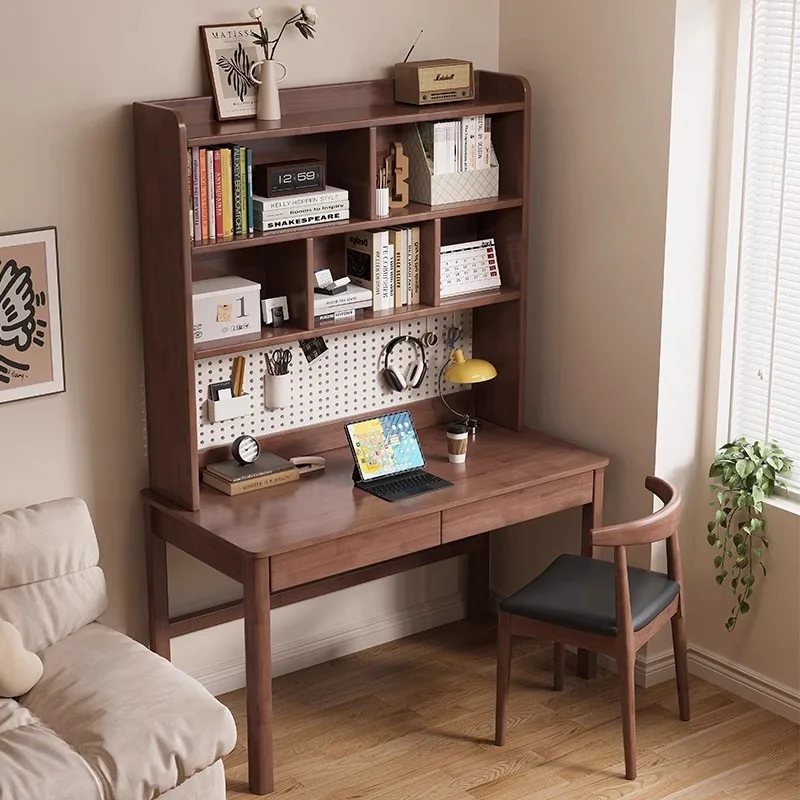 Solid wood desk bookshelf integrated student home writing desk living room bookcase combination study hole table
Solid wood desk bookshelf integrated student home writing desk living room bookcase combination study hole table