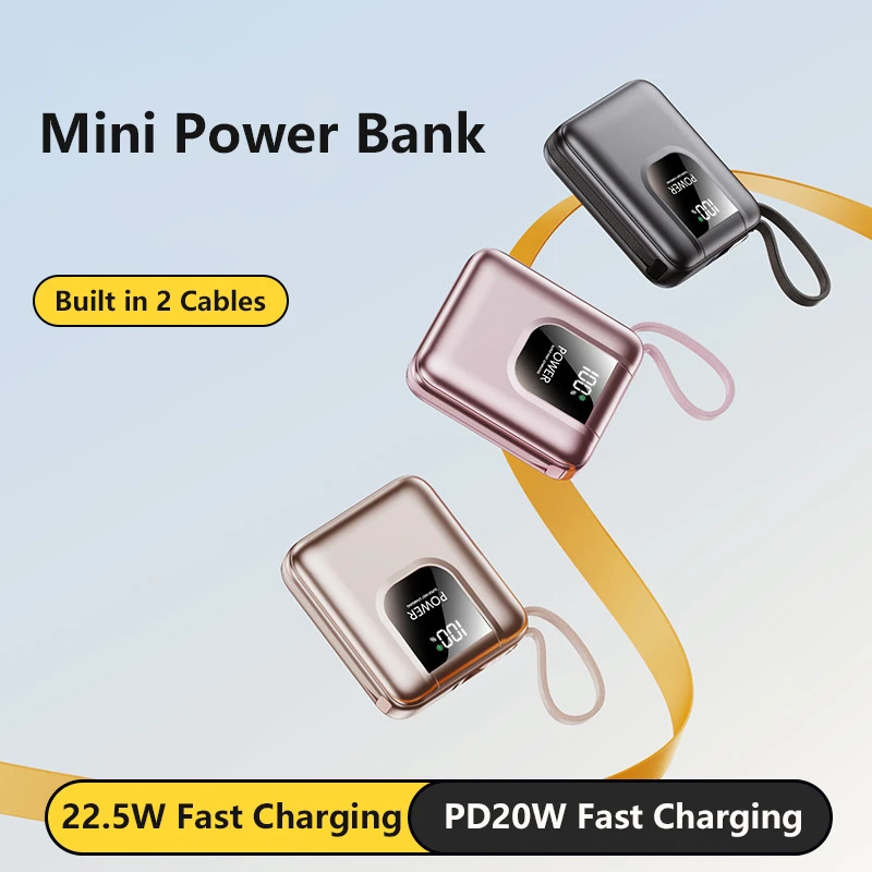 Mini Power Bank 20000mAh 22.5W Fast Charging For iPhone 17 16 Xiaomi Samsung Portable Charger with Cable Powerbank Spare Battery
Mini Power Bank 20000mAh 22.5W Fast Charging For iPhone 17 16 Xiaomi Samsung Portable Charger with Cable Powerbank Spare Battery