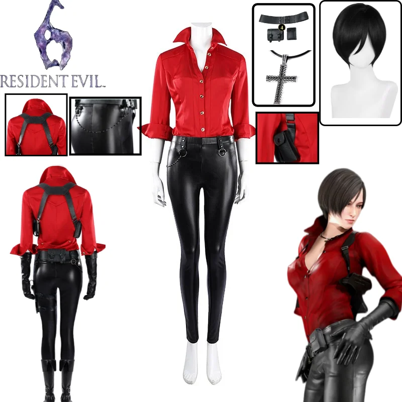 Resident Evil 6 Ada Wong CosplayRed Shirt Agent Suit Leather Pants Holster Gloves Wig for Women Convention Halloween Role Play
Resident Evil 6 Ada Wong CosplayRed Shirt Agent Suit Leather Pants Holster Gloves Wig for Women Convention Halloween Role Play